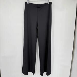 Women's Good American High Rise Knit Wide Leg Black Pants 4